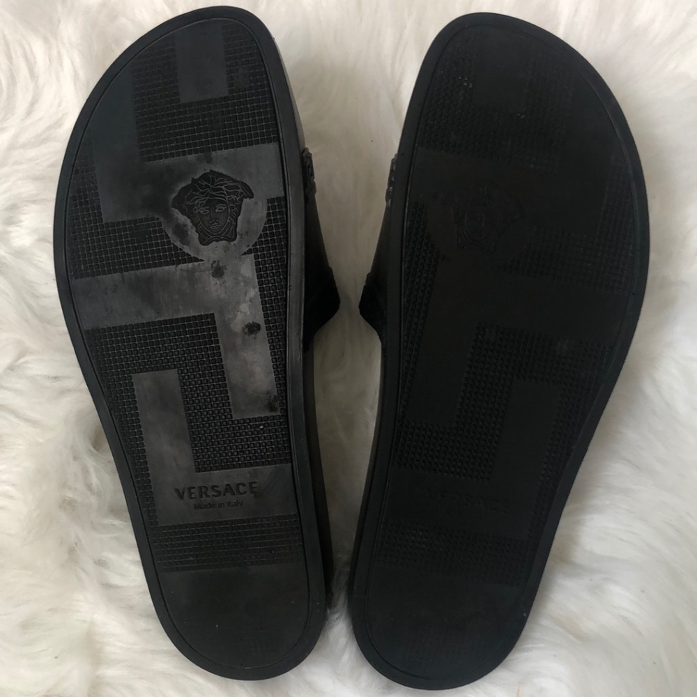 Versace 'Medusa Head' Unisex Black Slides Sandals - Size 9 / COA - Picture 14 of 15